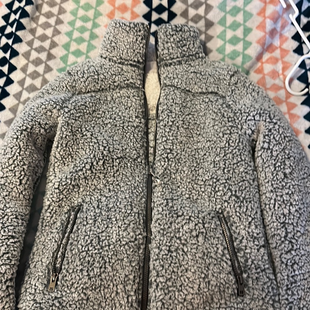 Fuzzy zip up jacket